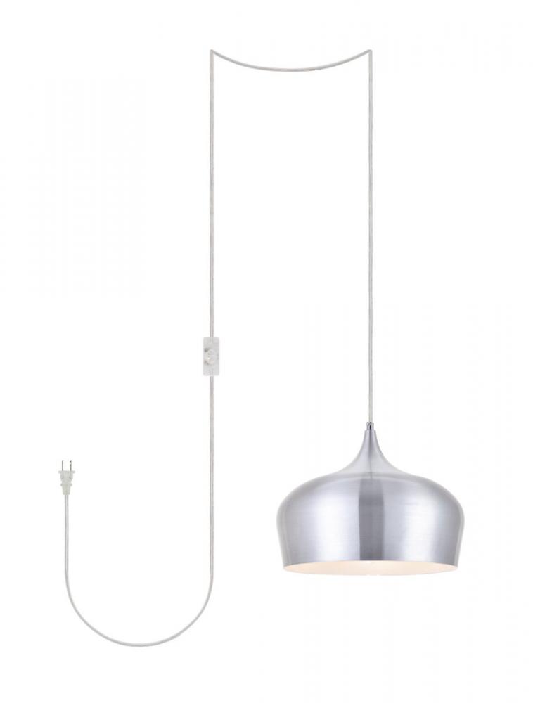 Nora 1 Light Burnished Nickel Plug-in Pendant