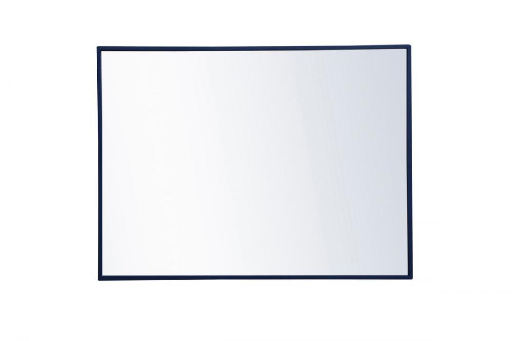 Metal Frame Rectangle Mirror 24x32 Inch in Blue