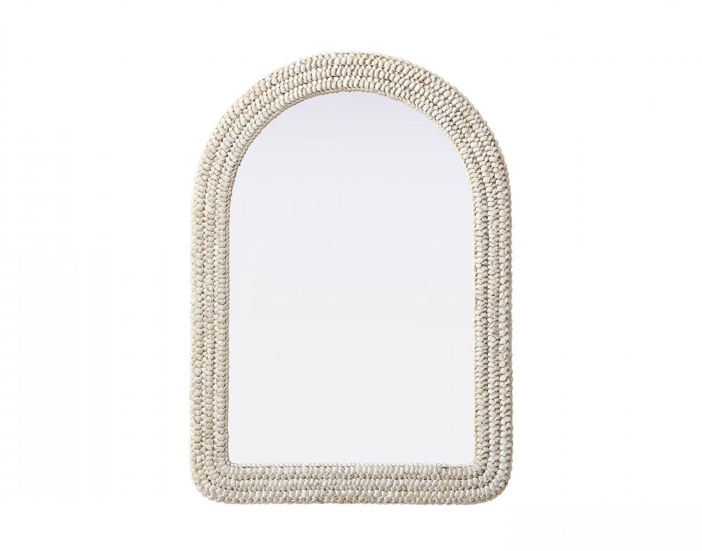 Arch Cornhusk Mirror 30x42 in Linen White