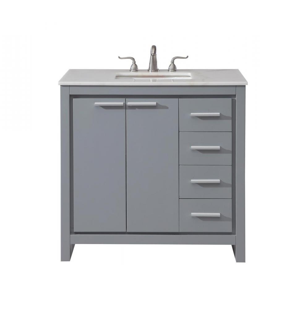 36 In. Single Bathroom Vanity Set in Grey