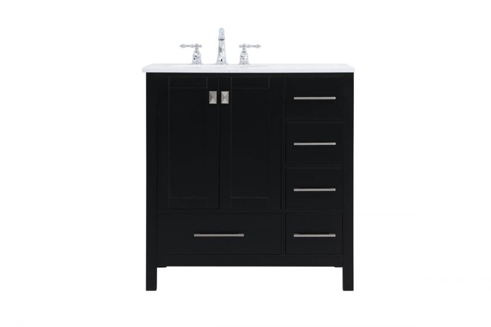 32 Inch Single Bathroom Vanity in Black