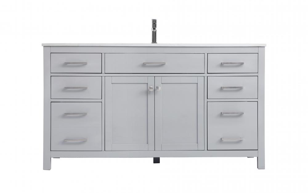 60 Inch Single Bathroom Vanity In Grey