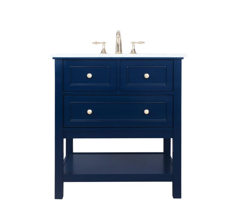 30 Inch Single Bathroom Vanity in Blue