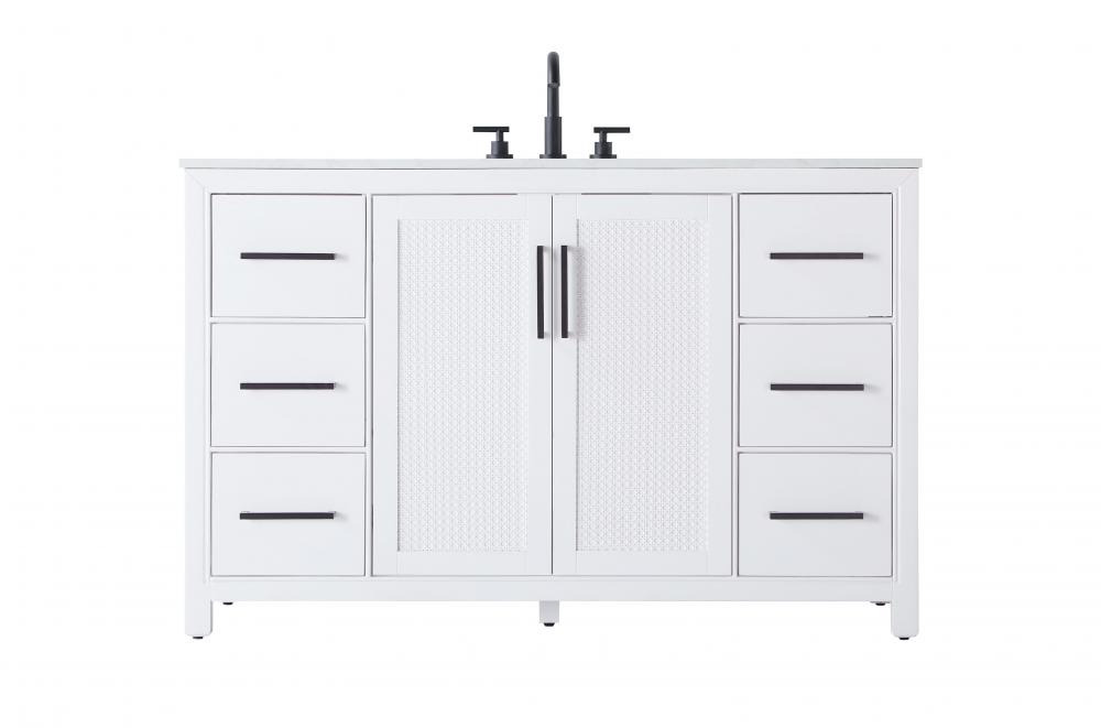 54 Inch Single Bathroom Vanity In White