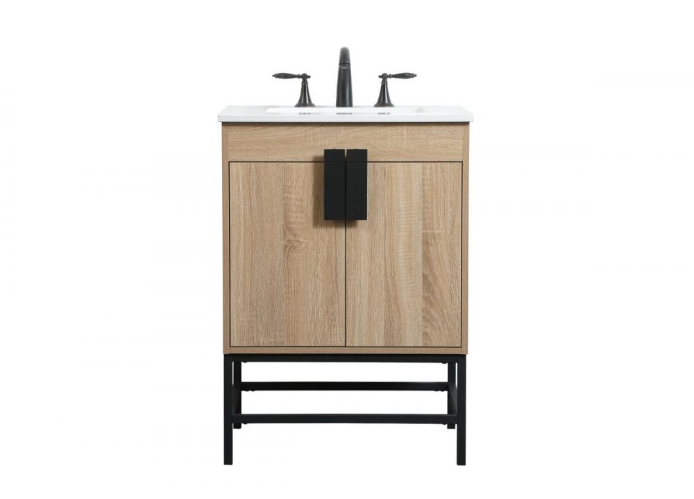 24 Inch Single Bathroom Vanity in Mango Wood