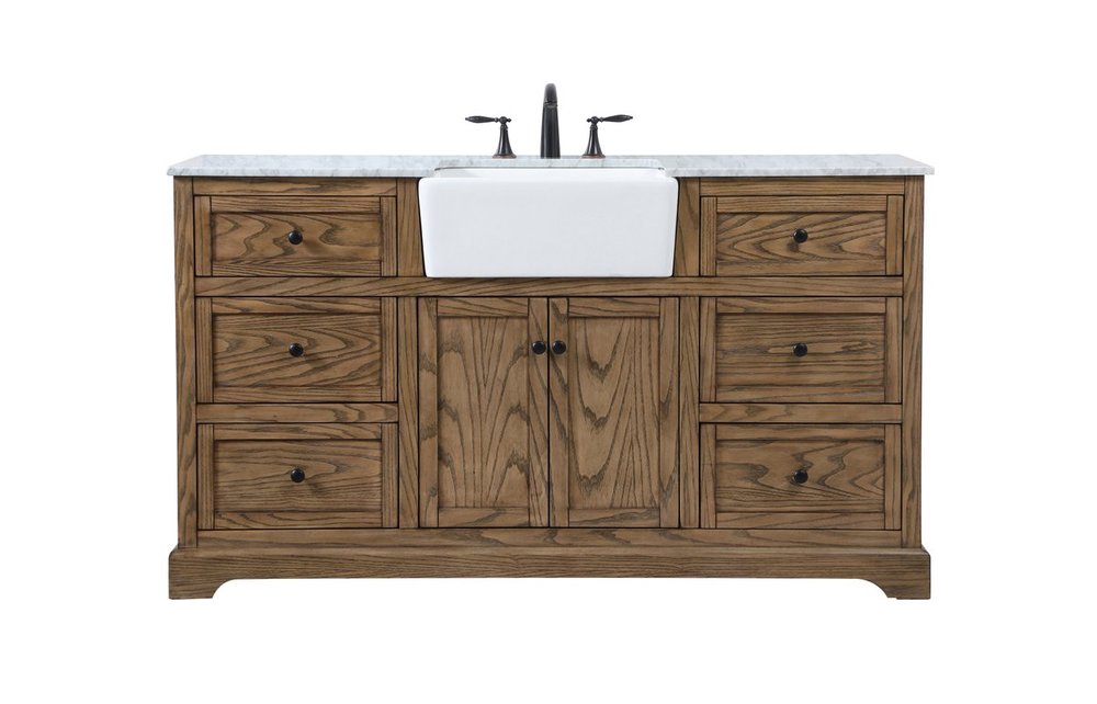 60 inch Single bathroom vanity in driftwood