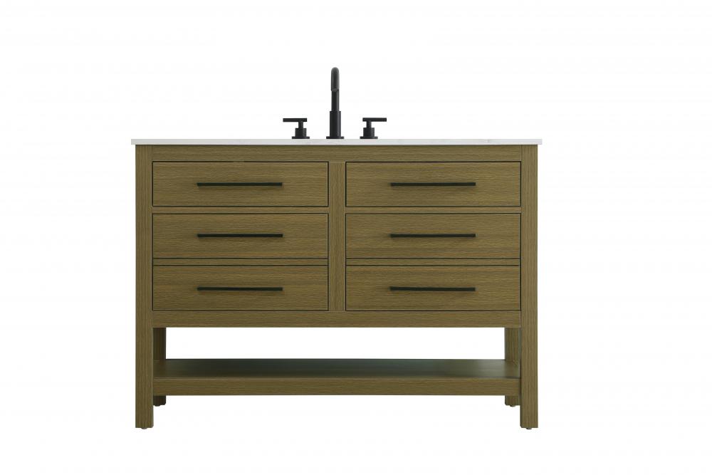 48 inch Single Bathroom Vanity in Chestnut Brown