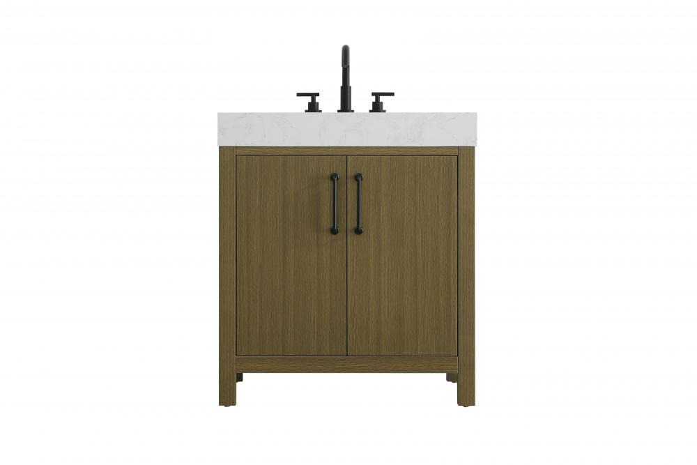 30 inch Single Bathroom Vanity In Chestnut Brown