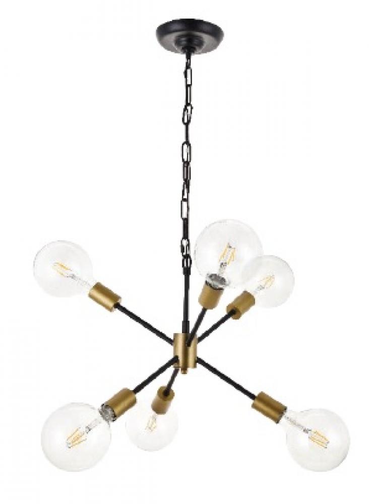 Nolan 6 Light Matte Black Pendant