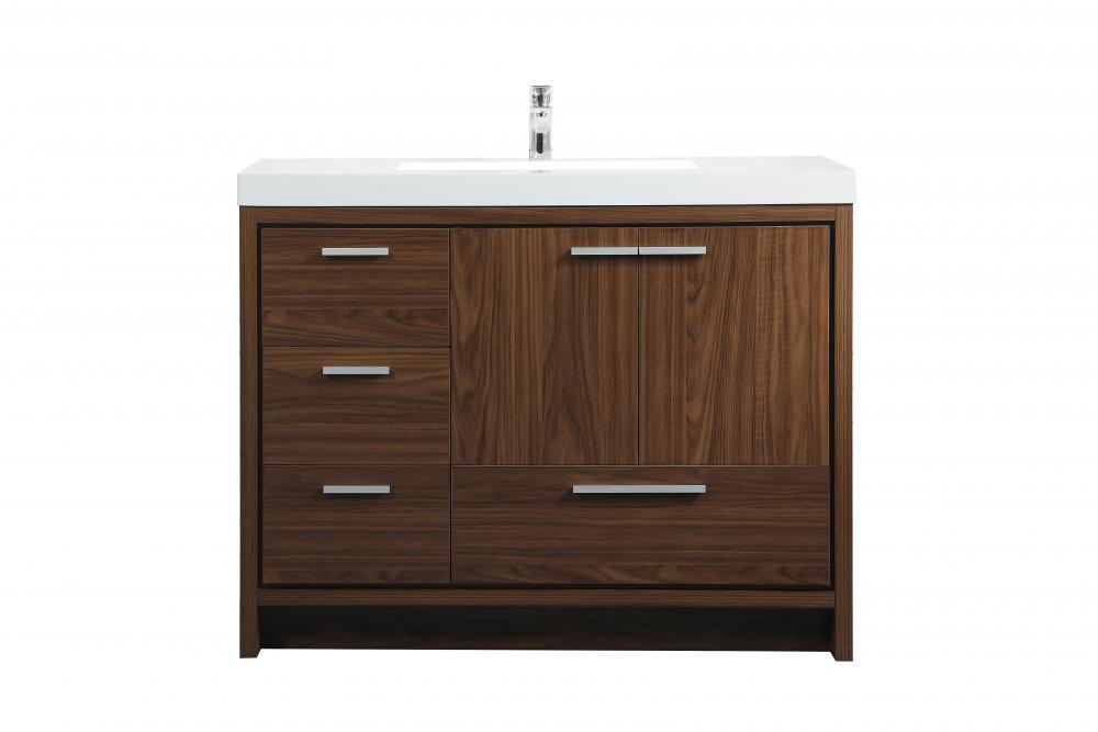 42 Inch Single Bathroom Vanity In Walnut Vf46042mwt Cregger Lighting