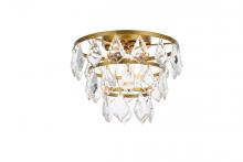 Elegant 1101F10BR - Ella 10 Inch Flush Mount in Brass