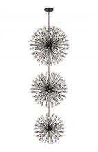 Elegant 2550G50L3BK - Vera 50 inch three tiers crystal starburst chandelier in black