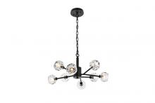 Elegant 3509D24BK - Graham 8 Light Pendant in Black