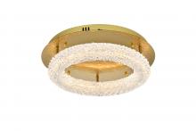 Elegant 3800F18SG - Bowen 18 Inch Adjustable LED Flush Mount in Satin Gold