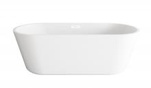 Elegant BT10671GW-WHT - 71 inch Soaking Bathtub in Glossy White with Polished White Trim