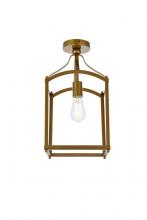 Elegant LD7069F10BR - Janet 1 Light Flush Mount in Brass