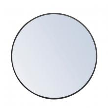 Elegant MR4034BK - Metal Frame Round Mirror 28 Inch Black Finish