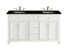 Elegant VF12360DAW - 60 In. Double Bathroom Vanity Set in Antique White