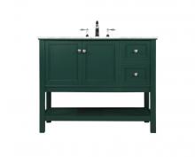 Elegant VF27042GN - 42 Inch Single Bathroom Vanity in Green