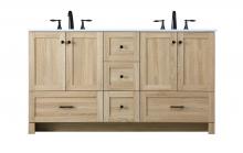 Elegant VF2860DMW - 60 Inch Double Bathroom Vanity In Mango Wood