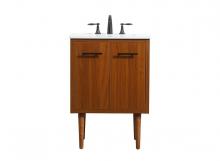 Elegant VF48024MTK - 24 Inch Single Bathroom Vanity in Teak