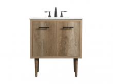 Elegant VF48030NT - 30 Inch Single Bathroom Vanity in Natural Oak