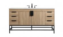 Elegant VF48860MW - 60 Inch Single Bathroom Vanity in Mango Wood