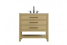 Elegant VF60536MHB - 36 inch Single Bathroom Vanity in Honey Brown