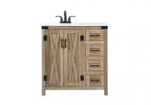 Elegant VF90232NT - 32 inch Single bathroom vanity in natural oak