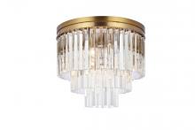 Elegant 1201F20SG/RC - Sydney 20 Inch Round Crystal Flush Mount in Satin Gold