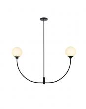 Elegant LD816D42BK - Nyomi 42 Inch Chandelier in Black