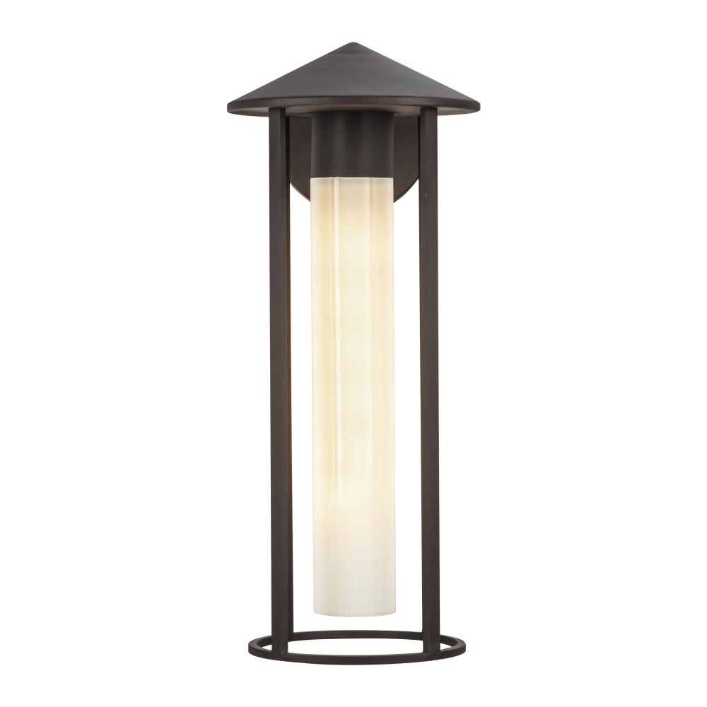 Tenko 18-in Bronze/Glossy Opal Glass 1 Light Exterior Wall