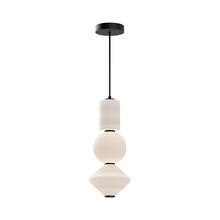 Alora Lighting PD530341MBOP - Bijou 8-in Matte Black/Opal Matte Glass LED Pendant