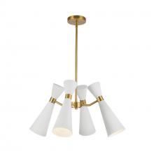 Alora Lighting CH574424WHAG - Blake 24-in White/Aged Gold Socket Chandelier