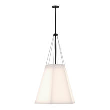 Alora Lighting PD545622MBWL - Manila 22-in Matte Black/White Linen 3 Lights Pendant