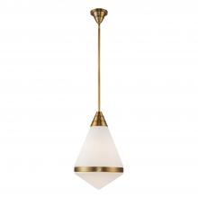 Alora Lighting PD348022VBOP - Willard 22-in Vintage Brass/Opal Matte Glass 1 Light Pendant