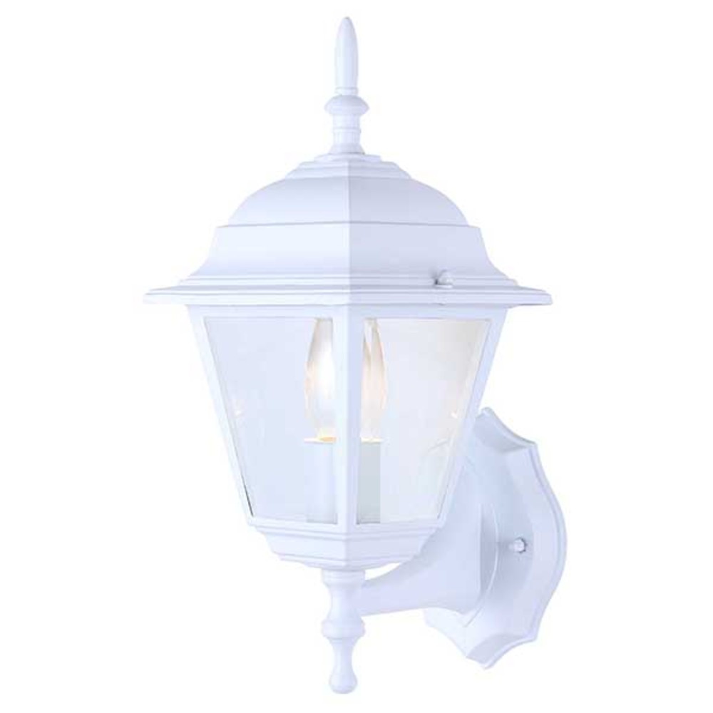 Outdoor 1 Light Outdoor Lantern, White Finish