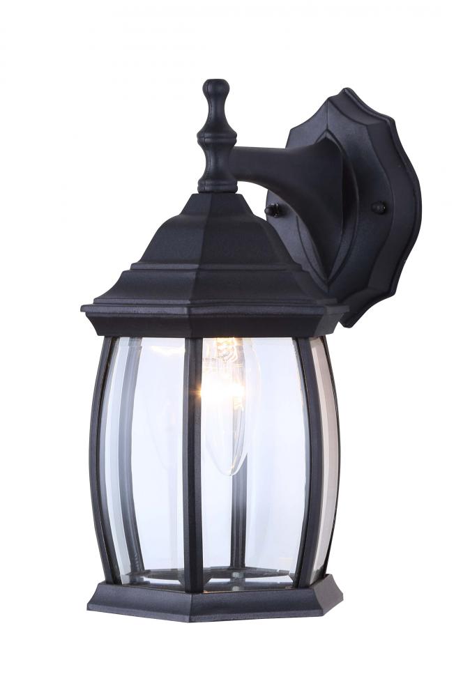 Outdoor 1 Light Outdoor Lantern, Black Finish