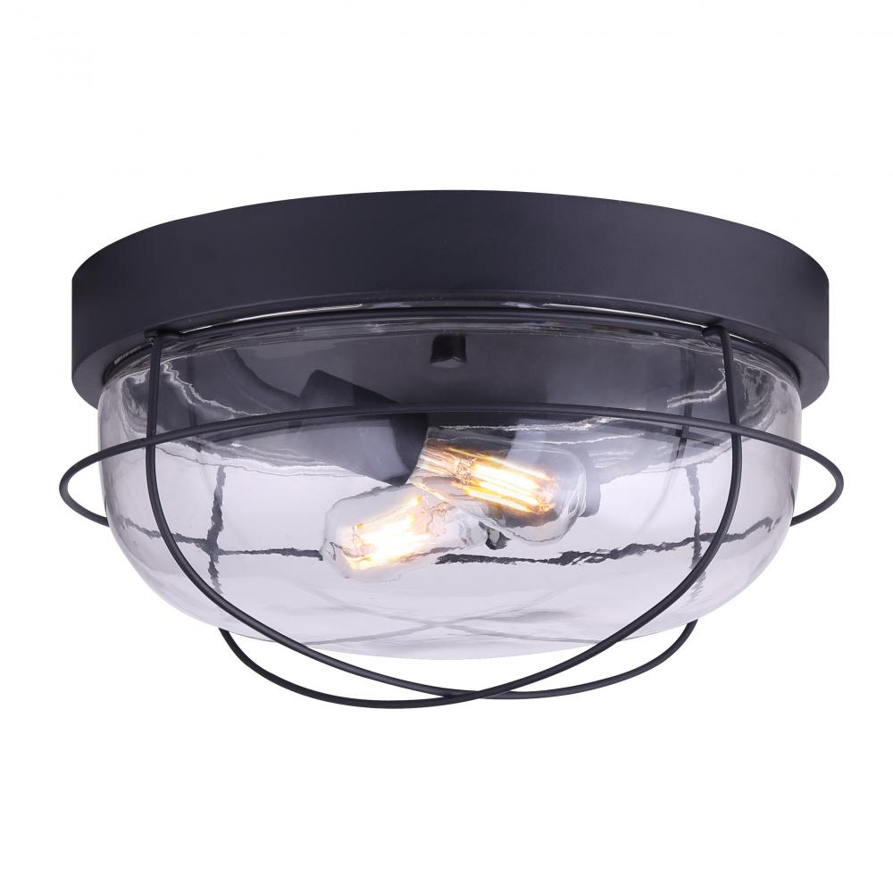 Outdoor, IOL4 BK, 1 Bulb Downlight, Clear Bevelled Glass Panels, 100W Type A