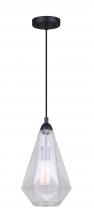 Canarm IPL1006A01BK - DUNE, IPL1006A01BK -G-, 1 Lt Cord Pendant, Clear Glass, 60W Type A, 7.75inch W x 16 - 601inch H