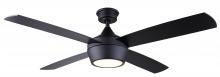 Canarm CF52JUD4BK - Judson 52" Indoor Matte Black Standard Ceiling Fan with Soft White Integrated LED w/ Remote Incl