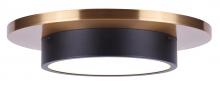 Canarm LFM212B12BKG - Jaxton LED Integrated Flush Mount Light, Matte Black and Gold Finish