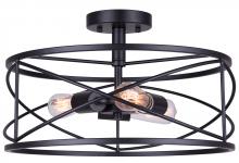 Canarm ISF1079A03BK - Malene 3 Light Semi Flush, Black Finish