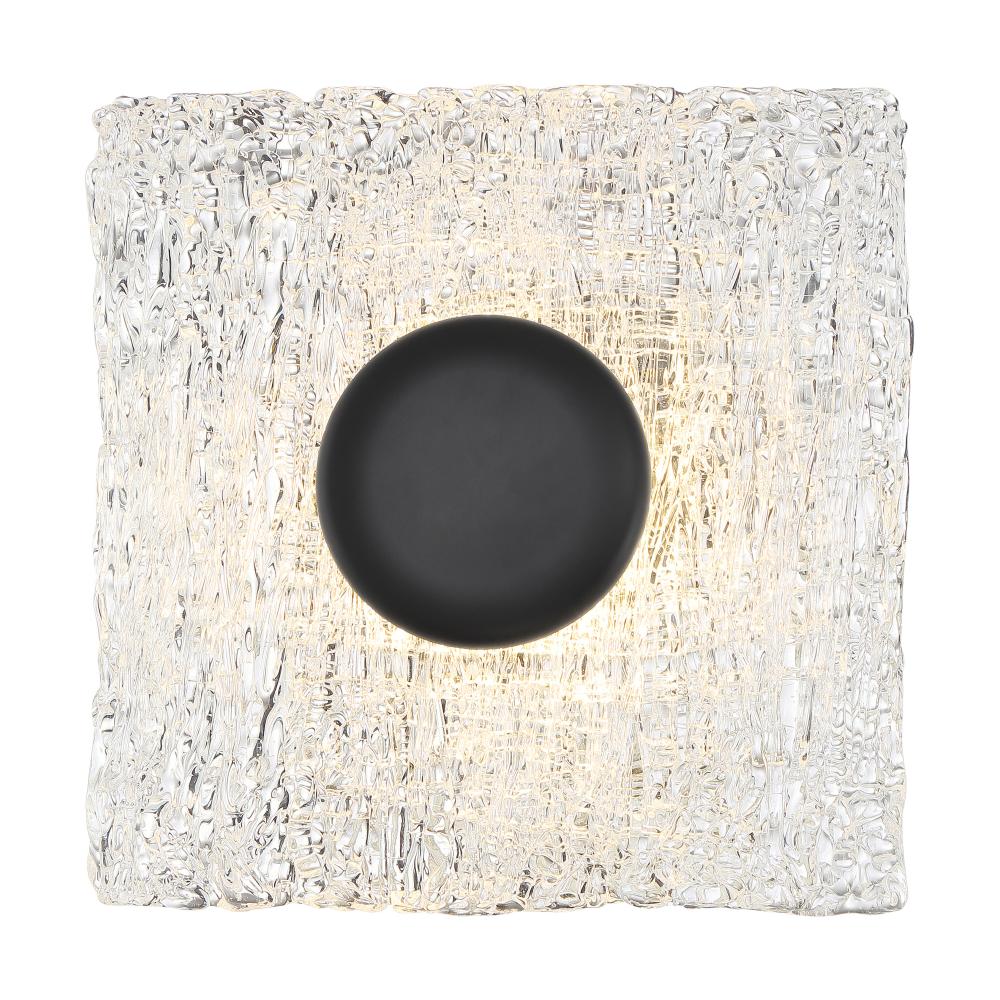 Riverbed -LED Flush - with Woven Glass - Matte Black Finish