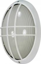 Nuvo 60/528 - 1 Light - 13" Large Oval Cage Bulkhead - Semi Gloss White Finish