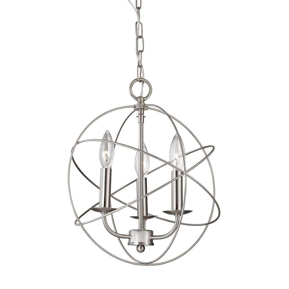 Thomas - Williamsport 13'' Wide 3-Light Chandelier - Brushed Nickel