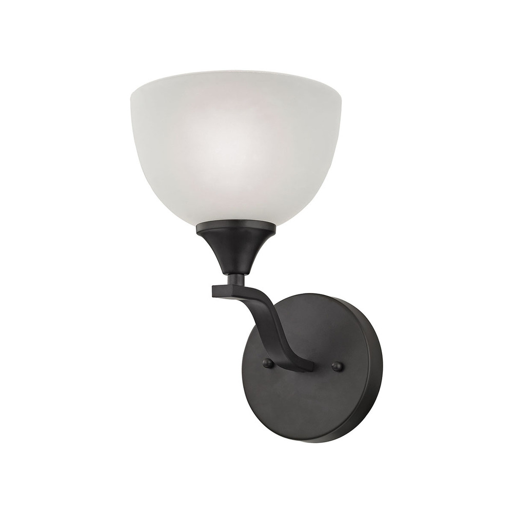 Thomas - Bristol Lane 1-Light Vanity Light in Oil Rubbed Bronze with White Glass