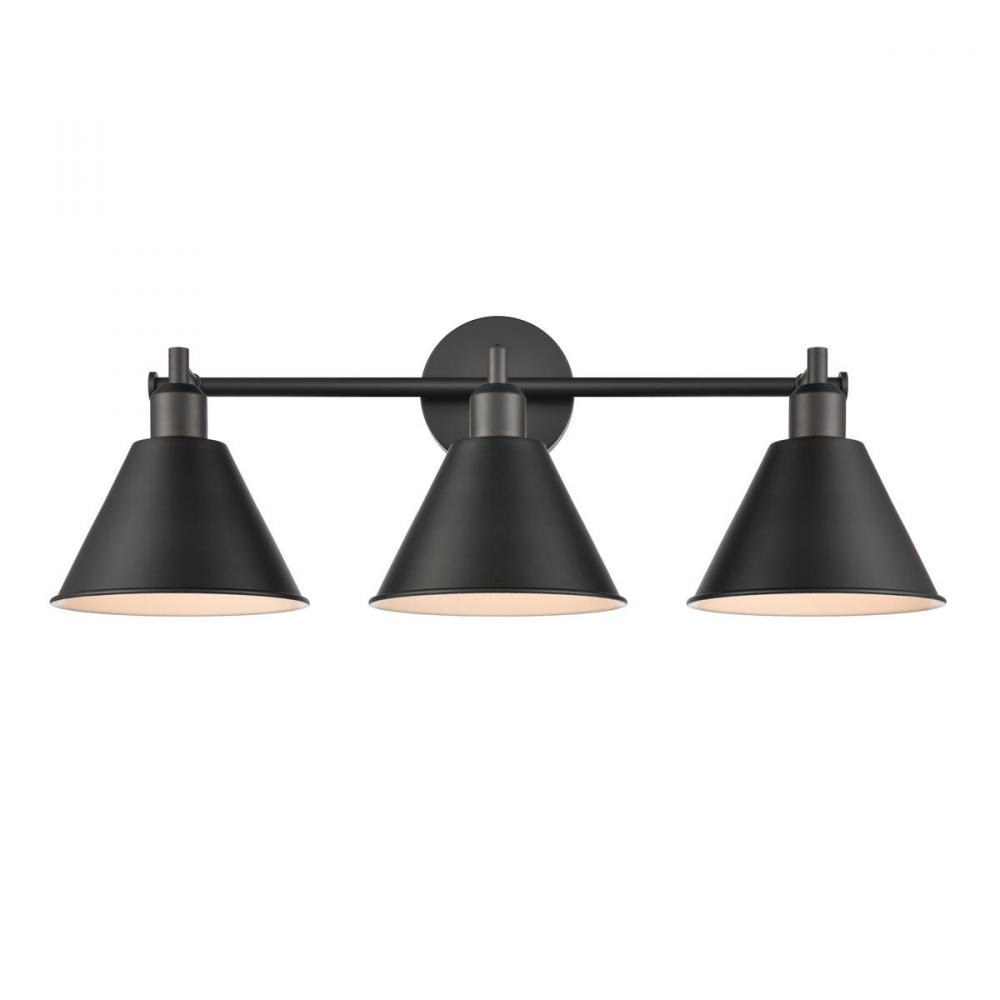 Abbington 27.5'' Wide 3-Light Vanity Light - Matte Black