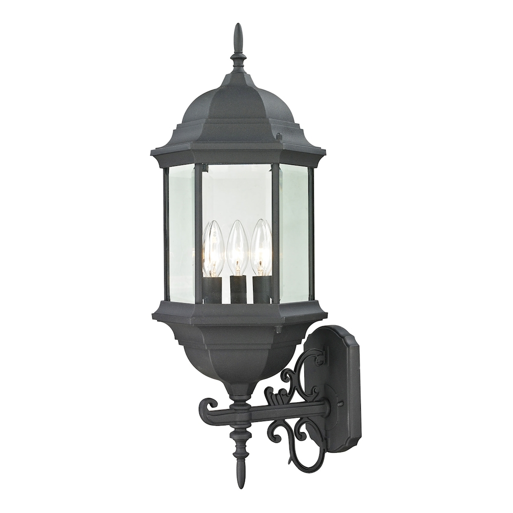 Thomas - Spring Lake 25'' High 3-Light Outdoor Sconce - Matte Textured Black