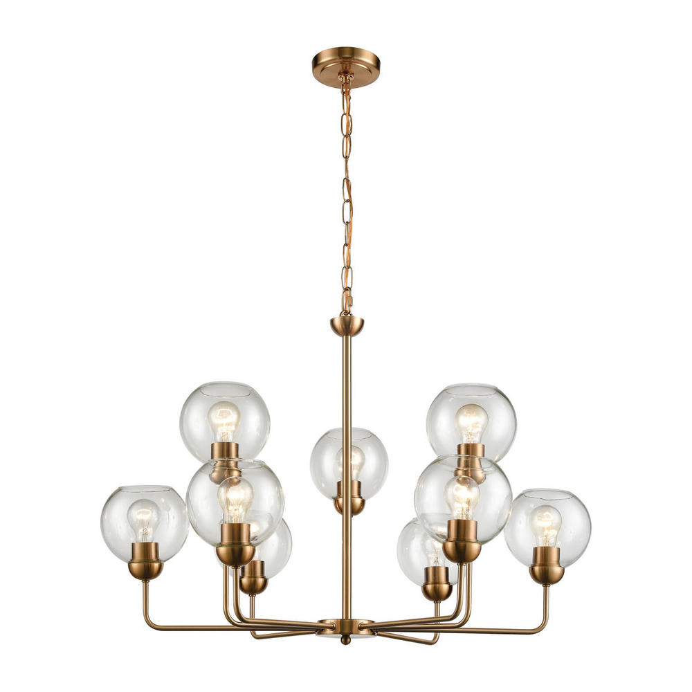 Thomas - Astoria 32'' Wide 9-Light Chandelier - Satin Gold